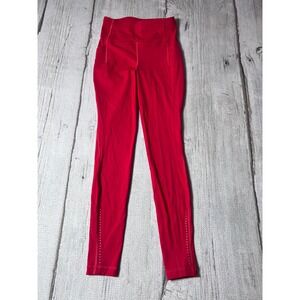 Lululemon Red Speed Up High RiseLeggings with Pockets and Reflective Trim Size 4